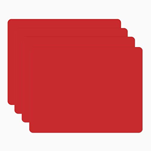 Silicone Placemats, Food-Grade Non-Slip Waterproof, Dining, Stain Resistant, Countertop Protector, Kitchen Counter Mat, Heat Resistant, Baking mat Dishwasher Safe (15.7x11.8Inch-4pack, Red) - color: Red, size: 15.7x11.8Inch-4pack