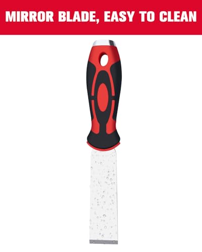 ROTATION Extra Thick Scraper Set, 4 piece, Soft Grip, Heavy Duty, Scraper with Hammer End, Stainless Steel Putty Knife - style: 4pc