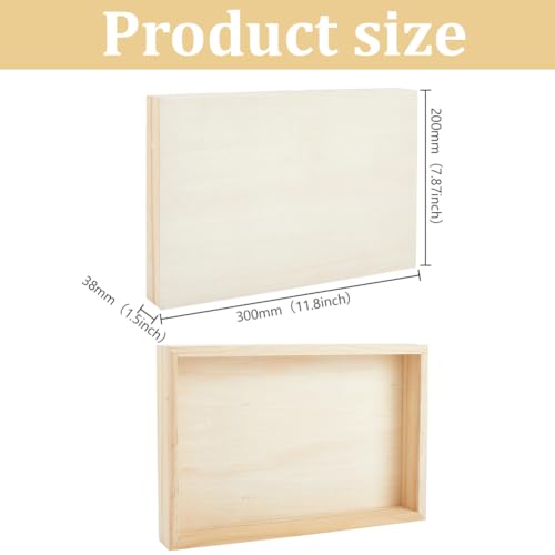 3Pcs Unfinished Wooden Canvas Panels 12x8 Inch Wood Canvas Board Craft Wood Panel Boards for Painting Arts Pouring Use with Oils Acrylic DIY Art Crafts Projects Home Decor - size: 12x8 Inch