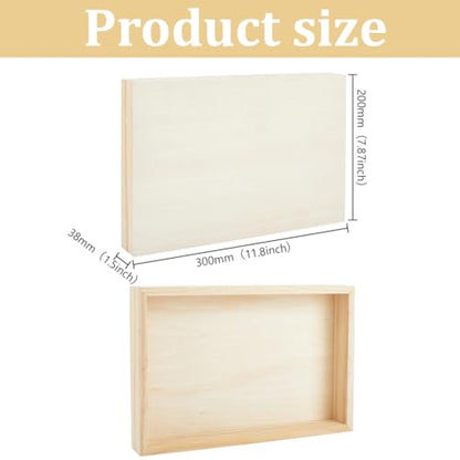 3Pcs Unfinished Wooden Canvas Panels 12x8 Inch Wood Canvas Board Craft Wood Panel Boards for Painting Arts Pouring Use with Oils Acrylic DIY Art Crafts Projects Home Decor - size: 12x8 Inch