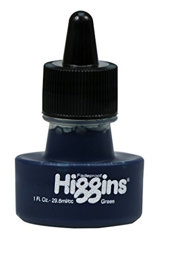 Higgins Dye-Based Drawing Ink, Green, 1 Oz Bottle (44110) - color: Green