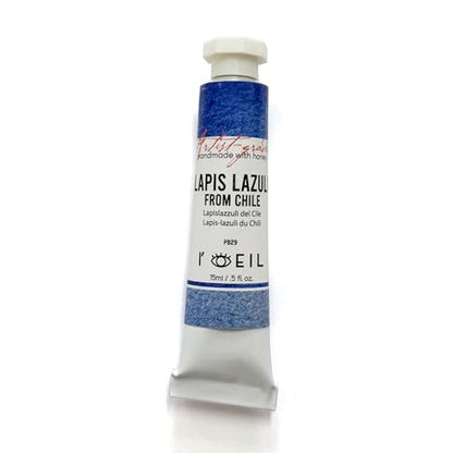 L'oeil (Genuine Minerals) Professional Artist Grade Extra Fine Handmade Watercolor 15ml Paint Tube, 0.5 Fl Oz, Natural Granulation, Rich Colour Luminosity, Lightfast Non-fading, Archival Quality (Lapis Lazuli from Chile) - color: Lapis Lazuli from Chile