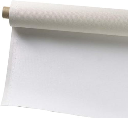 CanvasETC 7 oz 60"" Wide x 6 Yards Primed Cotton Canvas Roll - Double Primed, Acid-Free Gesso for Acrylic Painting, Perfect for Artists, Students, Muralists, DIY Frame Stretching, Medium, White