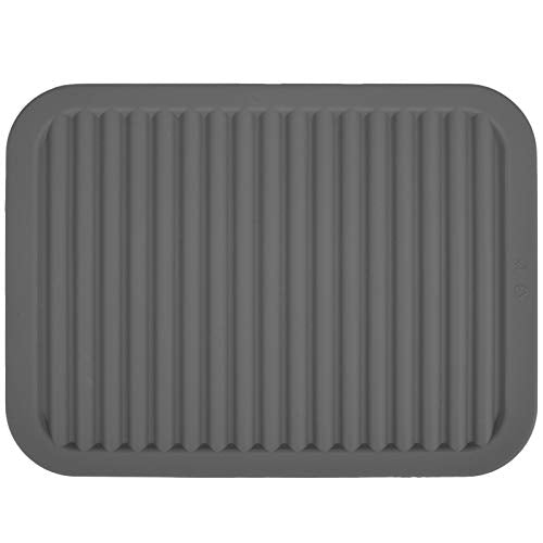 Silica gel Trivets Mat- Multi purpose Silicone Pot Holders, Spoon Rest and Kitchen Table Mat,Tableware Pad Coasters - Insulated, Flexible, Durable, Non Slip Hot Pads and Coasters(9" x 12")，Grey - color: Gray