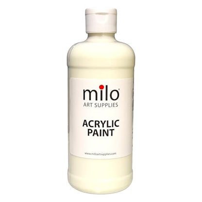 milo Glow in the Dark Acrylic Paint | Clear Phosphorescent Green Glow | 16 oz Bottle | Easy Light Glow Activated | Made in the USA | Non-Toxic | Glows UV in Black Light | Paint in the Dark - style: Glow in the Dark 16 oz