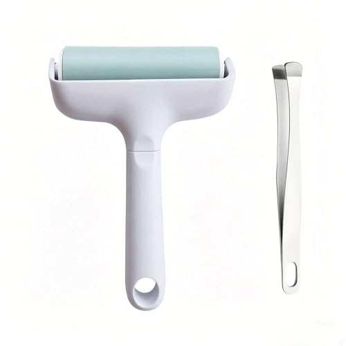 Corey-Z Brayer Roller & Tweezers Set, Vinyl Roller Rubber Brayer for Crafting, Heat Transfer Vinyl Remover for Cricut/Silhouette, White - color: White