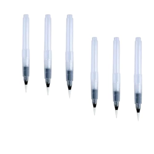 6Pcs Water Brush Pens Set Refillable Watercolor Pen Brush 3 Sizes Brush Tips for Blending Colors Creating Shades Watercolor Set Kids Adults Artist Professional, Art Paintbrush Sets