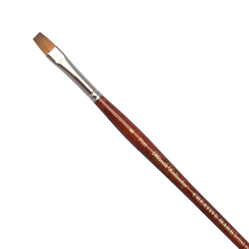 Creative Mark Mimik Kolinsky Watercolor Brush - # 8 Flat - Short Handle Synthetic Paint Brush - Handmade in Germany - Synthetic Sable Paint Brushes for Professional Artists - Animal-Friendly - size: 8