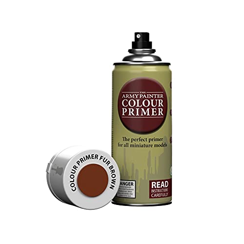The Army Painter Colour Primer Fur Brown, 400 mL Acrylic Spray Primer, Spray Paint Basecoat for Miniature Priming, Tabletop Roleplaying, Boardgames, and Wargames Miniature Modelling - color: Fur Brown