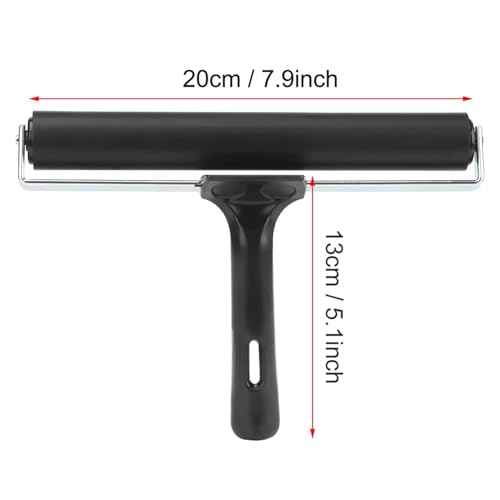 7.8 Inch Soft Rubber Brayer,Rubber Brayer Roller Paint Brush Ink Applicator Art Craft Oil Painting Tool