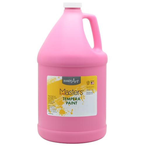 Handy Art Little Masters Tempera Paint, Pink, Gallon 128 oz Bottle, Bright & Mixable, High Opacity, Washable Colors for Classroom, Students, Kids, Young Artists, Safe & Non-Toxic, Made in USA - color: Pink, size: 128 Fl Oz (Pack of 1)