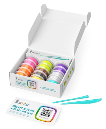 Hey Clay 15 Cans Set - Colourful Modelling Kids Air-Dry Clay 15 Cans with Sculpting Tools and Fun Interactive Instructions for Children Age 3+ (Nice Ice Cream) - style: Nice Ice Cream