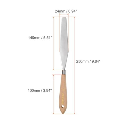 HARFINGTON 4pcs 18# Painting Palette Knife Pointy Stainless Steel Art Spatula Painting Pallet Knives Scrapers Tools with Plastic Handle for Acrylic Oil Canvas Mixing Spreading