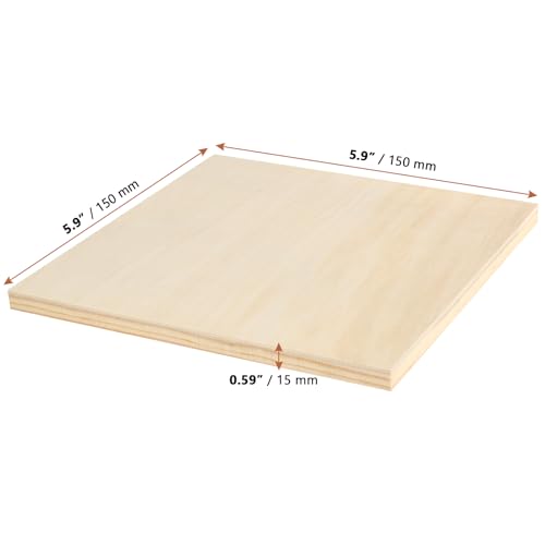 LEXININ 12 Pack 6 x 6 x 1/2 Inch Square Wooden Panels, 15 x 15 x 1.5cm Unfinished Square Wood Canvas Board, Cradled Painting Panel for DIY Art Craft