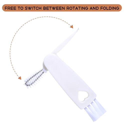 4Pcs 3 in 1 Cup Lid Cleaning Brush, Crevice Cleaning Brush Set Mini Multi-Functional Clean Brushes Portable Cup Lid Cleaner with Brushes Baby Bottle Home Kitchen Crevice Clean Tools