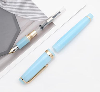 JINHAO 82 Fountain Pen with Gold Clip (F Nib 0.5mm, Transparent Sky Blue) - color: Transparent Sky Blue