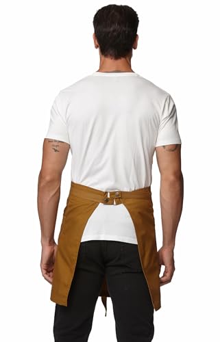 Unisex Waist Apron with Pockets Waiter Bar Half Bistro Apron 4251BY - color: Ginger, size: 1 Pack