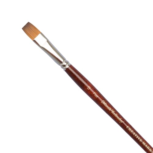 Creative Mark Mimik Kolinsky Watercolor Brush - # 12 Flat - Short Handle Synthetic Paint Brush - Handmade in Germany - Synthetic Sable Paint Brushes for Professional Artists - Animal-Friendly - size: 12