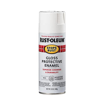 Rust-Oleum 7792830 Stops Rust Spray Paint, 12 oz, Gloss White - color: Gloss White, size: 12 Ounce (Pack of 1)