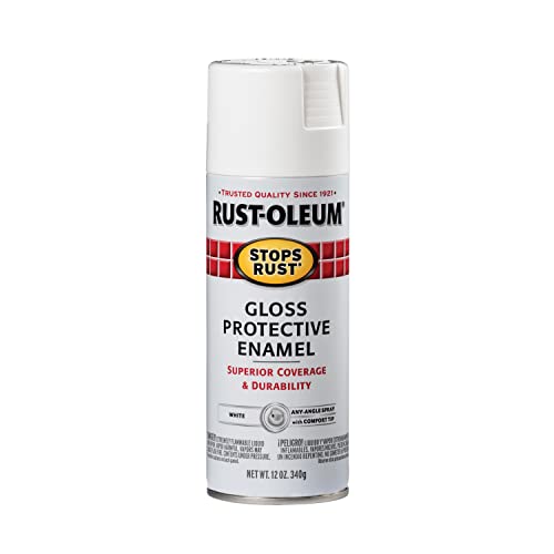 Rust-Oleum 7792830 Stops Rust Spray Paint, 12 oz, Gloss White - color: Gloss White, size: 12 Ounce (Pack of 1)