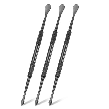 MECCANIXITY 3 Pcs Wax Carving Tools Stainless Steel 4.6 Inch Double-Headed Wax Carving Sculpting Tools for Modeling Sculpting Shaping, Black - color: Black