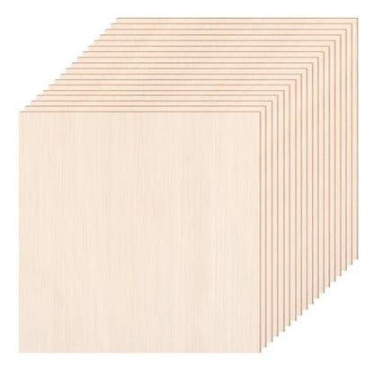 18 Pack Basswood Sheets - 6x6 Inch x 1/16 Inch Thick Plywood Balsa Wood Squares for Crafts, Laser Cutting, Wood Burning and Drawing - size: 6 x 6 inch