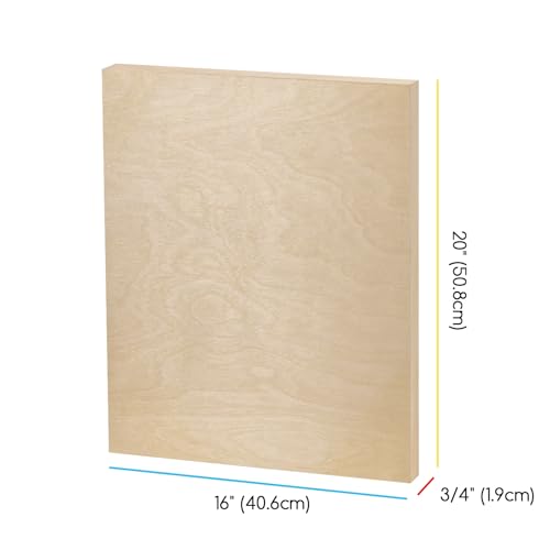MEEDEN Unfinished Wood Canvas Board: 3/4” Deep 16x20” Wooden Canvas Panel Pack of 2 - Blank Cradled Wood Art Board for Painting - size: 16"x20"- 2 Pack