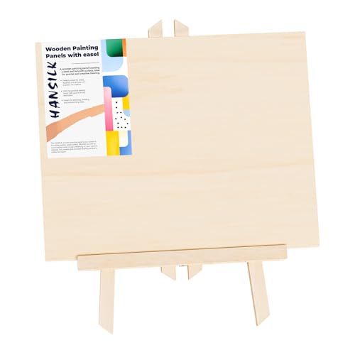Unfinished Wood Canvas Panels for Painting, 8×10" Basswood Canvas- 1/2" Deep Cradle Board with Easel for Acrylic and Oil Painting, Pouring Art, Crafting - size: 8*10-1