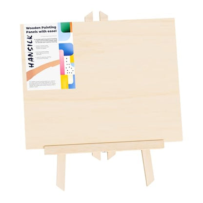 Unfinished Wood Canvas Panels for Painting, 8×10" Basswood Canvas- 1/2" Deep Cradle Board with Easel for Acrylic and Oil Painting, Pouring Art, Crafting - size: 8*10-1