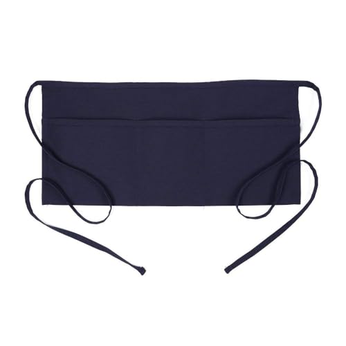FAME 3 Pocket Waist Apron F9-34" L X 23" W - 65/35 Poly/Cotton Twill - Waitress/Waiter Apron - One Size Fits Most - Unisex - color: Blue