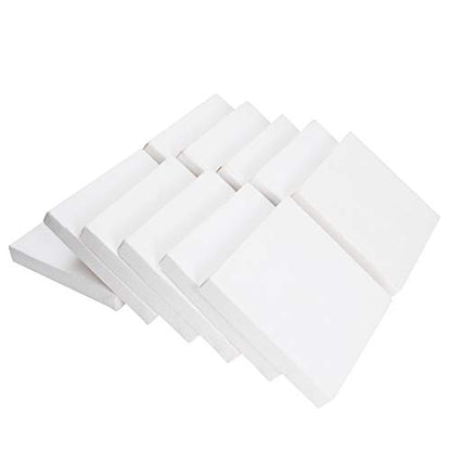 CBtone 24 Pack Small Stretched Canvas for Painting, 6x6 Canvas 1 Inch Profile Cotton White Professional Blank Canvas, Square Framed Canvas for Oil Acrylic & Pouring Art
