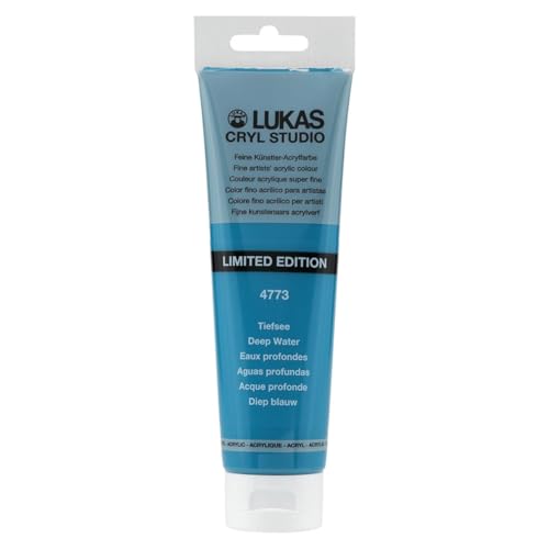 Lukas CRYL Studio Artist Acrylic Paint, Deep Water, 125 ml Tube - High Pigment Acrylic Paints for Canvas Painting, Large Scale Works - Medium-Viscosity, Water-Mixable, Fast Drying - color: Deep Water, size: 4.23 Fl Oz (Pack of 1)