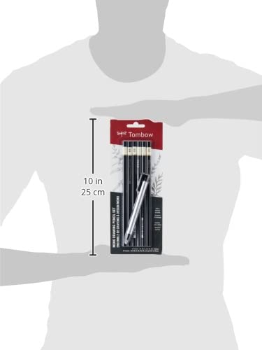 Tombow 61002 Mono Drawing Pencil, Combo Pack with Zero Eraser, Graphite 6-Pack, Black, 0.5mm