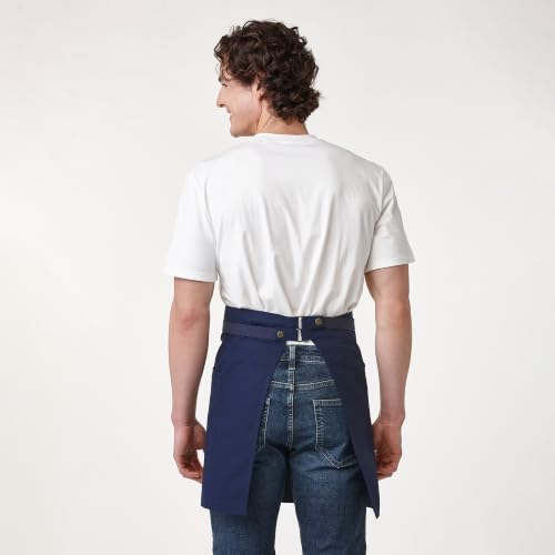 Unisex Waist Apron with Pockets Waiter Bar Half Bistro Apron 4251BY - color: Navy, size: 1 Pack