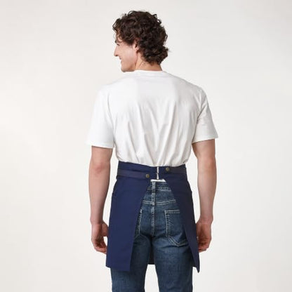 Unisex Waist Apron with Pockets Waiter Bar Half Bistro Apron 4251BY - color: Navy, size: 1 Pack