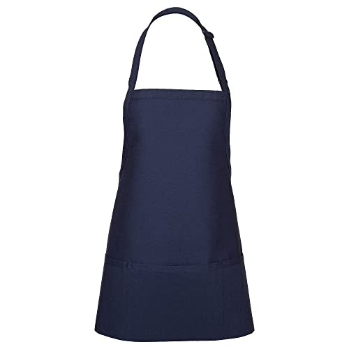 FAME® 3 Pocket Adjustable Unisex Bib Apron - F10 - Restaurants, Home, Hobbyist, Chef, Paint Party, Gardener, Grocery Store - color: Navy, size: One Size