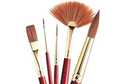 Winsor & Newton Sceptre Gold II Series 606 Short Handle Brush - Flat Wash ¼" - size: ¼", style: Flat Wash