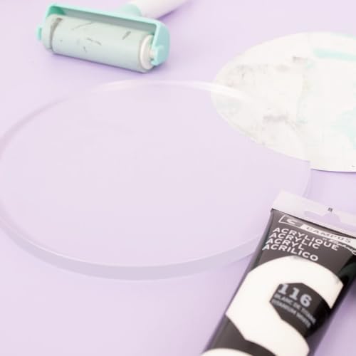 Craftelier - 7,90"x7,90" Round Gel Printing Plate – Reusable Gel Plate Printing for Artists | Gel Press Placa for Monoprinting and Crafts | Suitable for Water-Based Paints, Acrylics, Inks... - size: Round 7,90"x7,90"