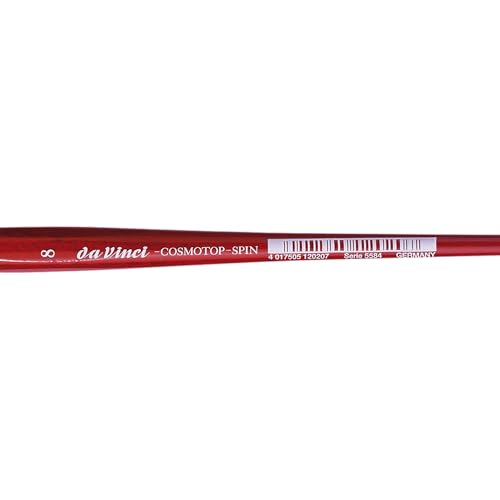 da Vinci Watercolor Series 5584 CosmoTop Spin Paint Brush, Pointed Oval Synthetic with Red Handle, Size 8 (5584-08) - size: Size 8, style: Pointed Oval