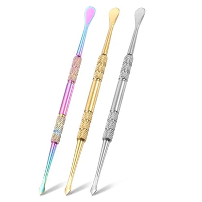 MECCANIXITY 3 Pcs Wax Carving Tools Stainless Steel 4.6 Inch Double-Headed Wax Carving Sculpting Tools for Modeling Sculpting Shaping, AB, Gold, Silver - color: AB, Gold, Silver