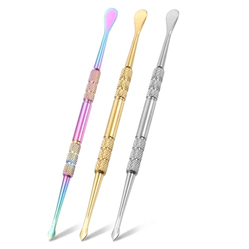 MECCANIXITY 3 Pcs Wax Carving Tools Stainless Steel 4.6 Inch Double-Headed Wax Carving Sculpting Tools for Modeling Sculpting Shaping, AB, Gold, Silver - color: AB, Gold, Silver