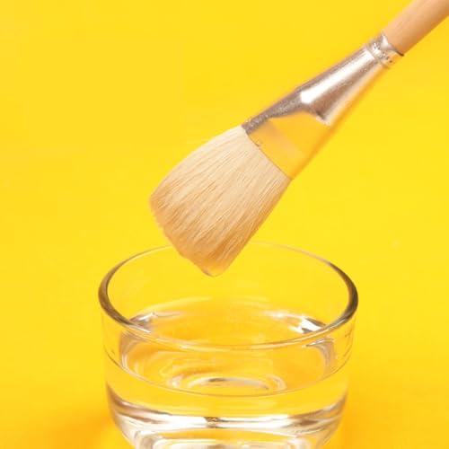 7 Pcs Acrylic Paint Brushes Mop Brush for Acrylic Painting Watercolor Blending Brushes Gouache Paint Brushes Canvas Painting Brushes Wooden Handle Artist Brushes Paintbrushes