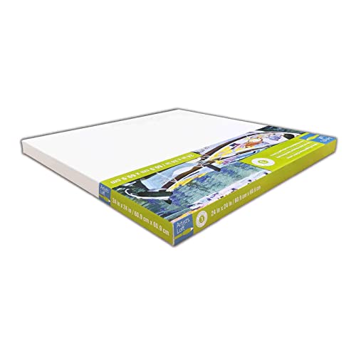 Artist's Loft 24" x 24" Level 3 Gallery Wrapped Heavy Duty Canvas - Archival, Acid Free Cotton Canvas for Acrylic and Oil Paint - Bulk 6 Pack - size: 24 x 24