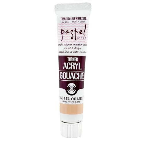 Turner Color Acrylic Gouache, Pastel Orange, AG020181, 0.7 fl oz (20 ml) (No. 6) - color: Pastel Orange, size: 0.68 Fl Oz (Pack of 1)
