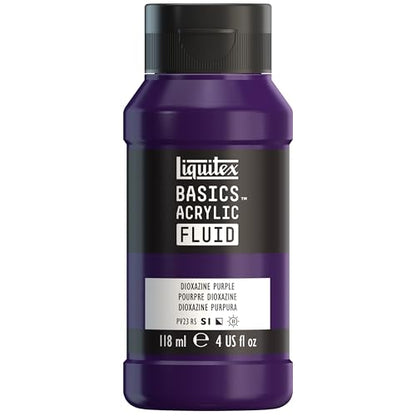 Liquitex BASICS Acrylic Fluid Paint, 118ml (4-oz) Bottle, Dioxazine Purple - color: Dioxazine Purple, style: 118ml (4-oz)