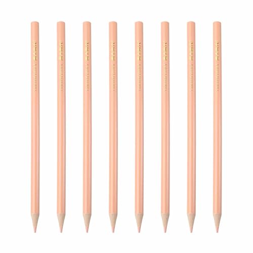MECCANIXITY 8 PCS Colored Pencils Set, Wooden Oil Based Colored Drawing Pencils for Artists Art Supplies for Teens Adults, Beige - color: Beige