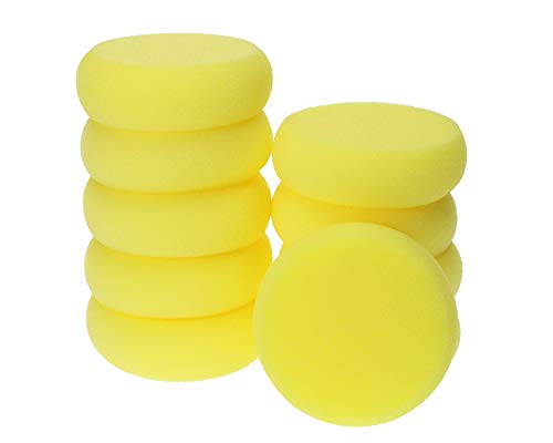 Penta Angel Paint Sponges Applicator 10Pcs Round Detail Foam Sponges for Painting Car Waxing Art & Craft DIY (Yellow) - color: Yellow