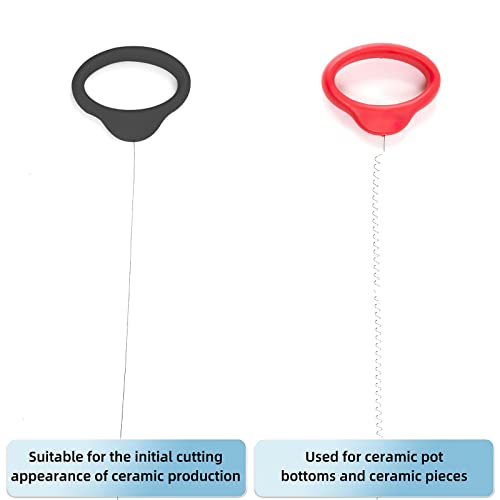 Pottery Wire Tool, Black and Red Handle Standard Clay Wire Cutter for Pottery Wheel and Clay Artists, Pottery Wire Tool Widely Used in Pottery Wheel and Clay Cutting Sculpting Pottery Wire Tools - color: Black and Red