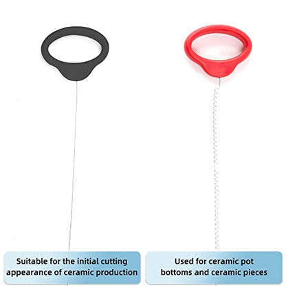 Pottery Wire Tool, Black and Red Handle Standard Clay Wire Cutter for Pottery Wheel and Clay Artists, Pottery Wire Tool Widely Used in Pottery Wheel and Clay Cutting Sculpting Pottery Wire Tools - color: Black and Red