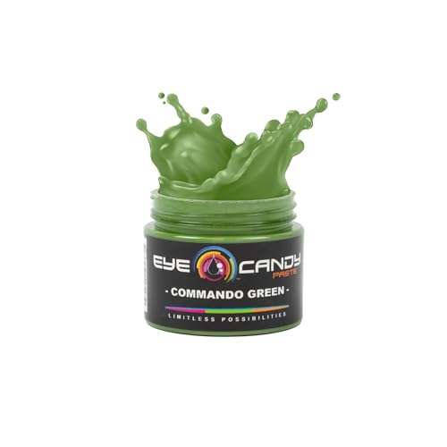 Eye Candy Resin Pigment Paste – Highly Pigmented Epoxy Color, 2 oz, Solid Non-Metallic, Mixable for Custom Shades (Commando Green) - color: Commando Green
